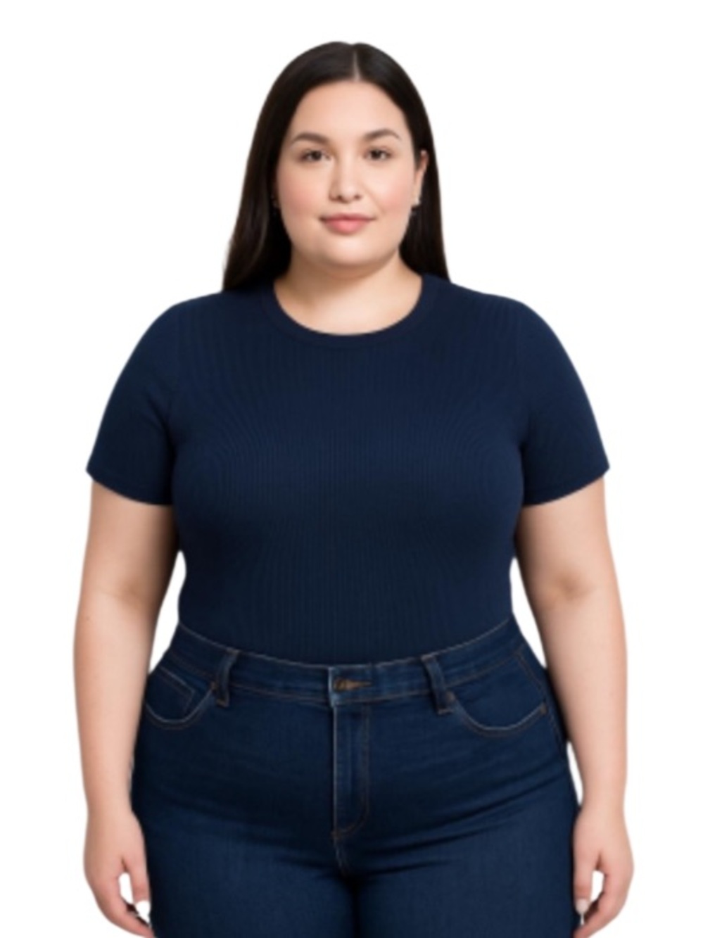 ๐ธ2/$12๐ธ Tahari Ribbed Tee Navy Size XXL